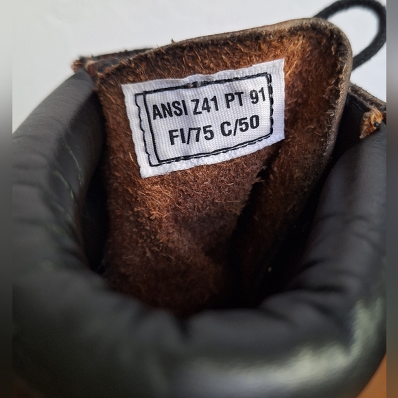 Red Wing Steel Toe Boots Vintage Lace Up Black Leather Workwear Safety Womens 6 - Picture 10 of 16